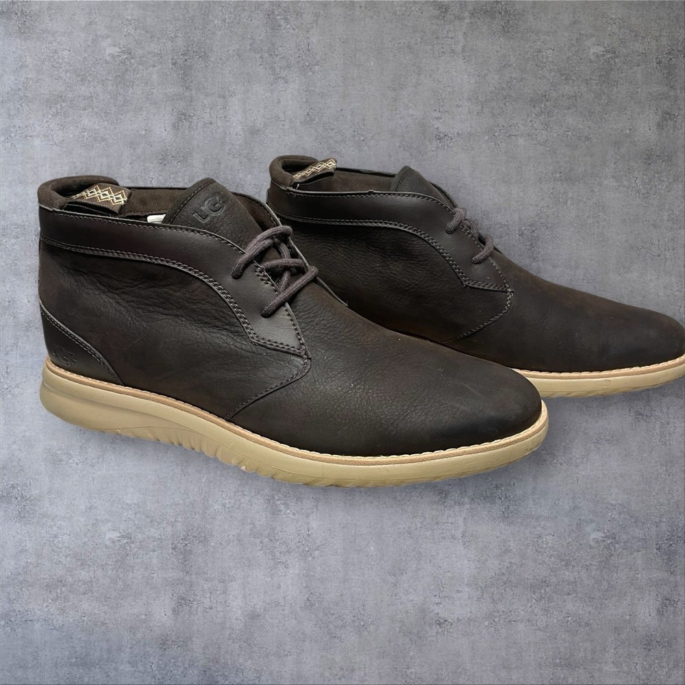 Ugg Union Chukka Brown Suede Leather Boots Mens 10 Waterproof Treadlite Comfort